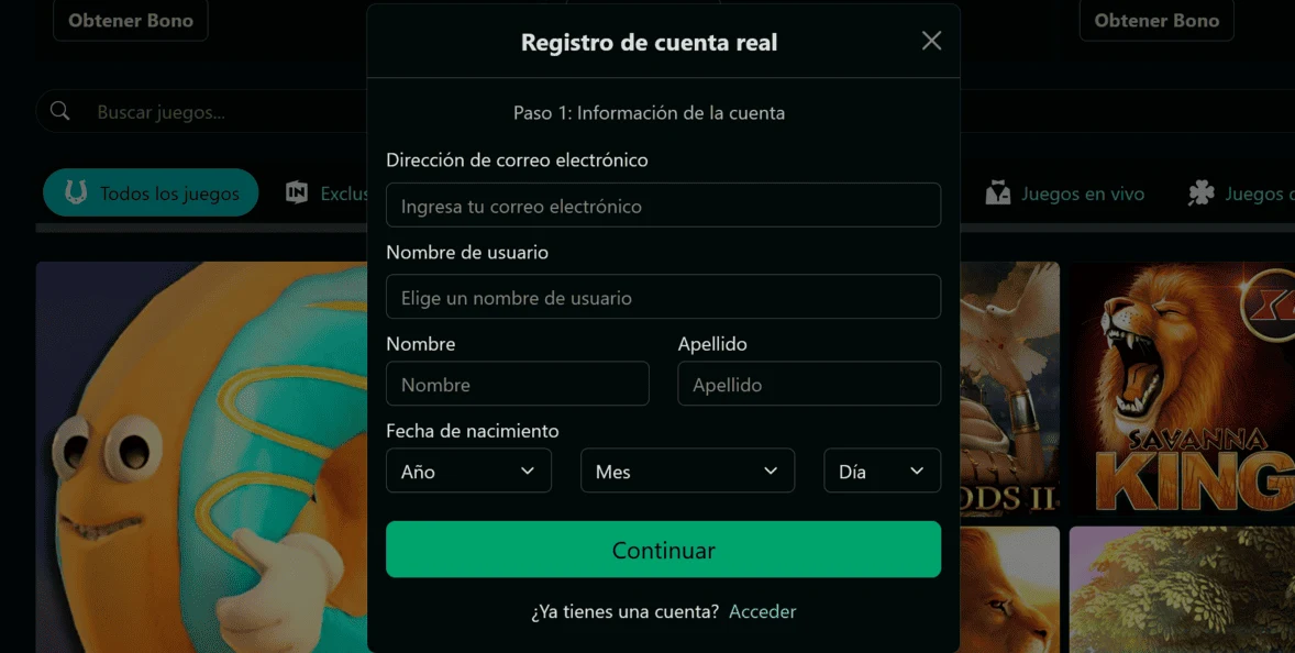 Registrarse en True Fortune